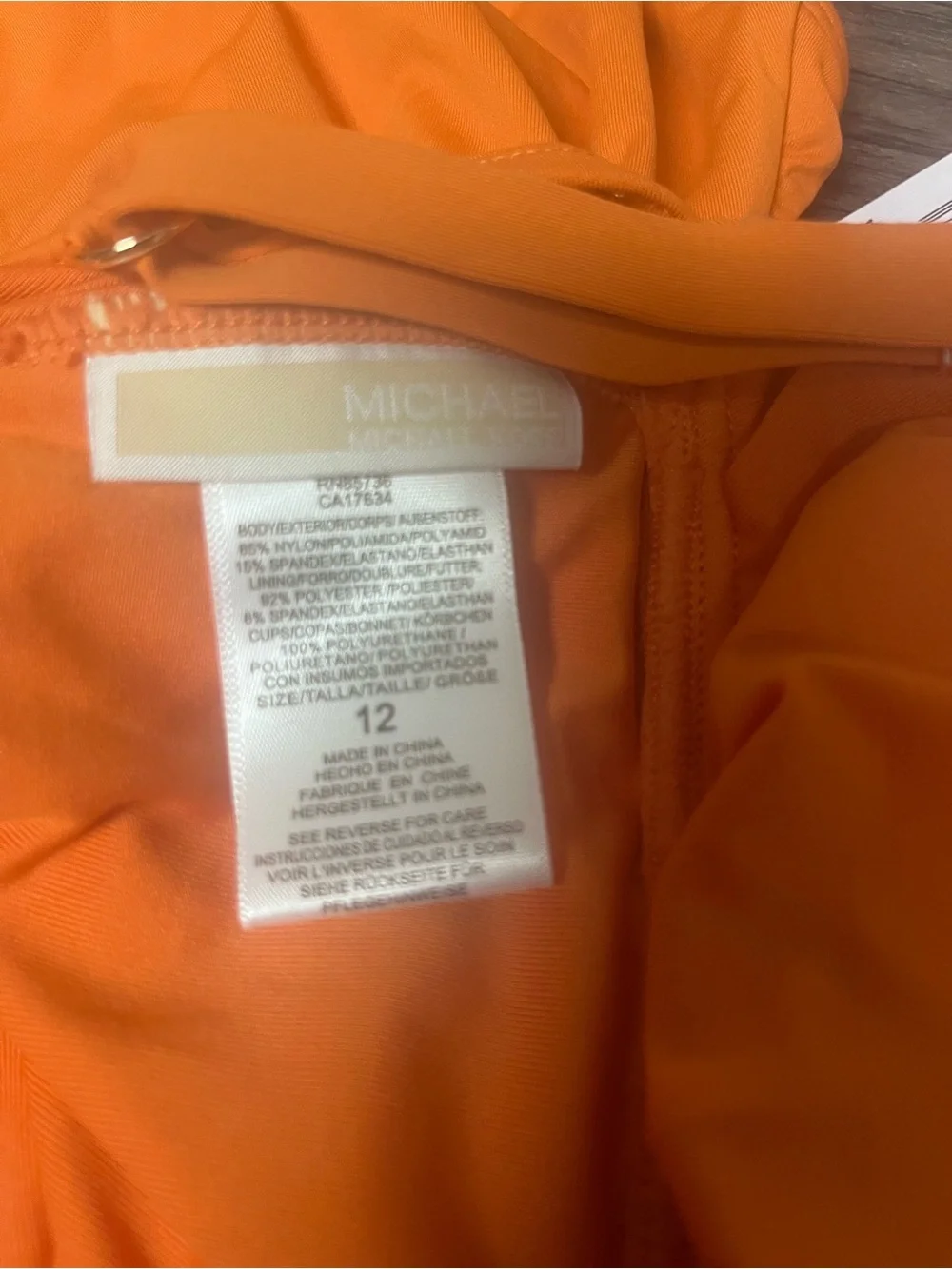 Michael Kors “Mimosa” One-Piece Swimsuit with Ring Detail, Women’s, Size 12